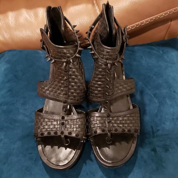 BcbgMaxazria Circa Woven Studded Heels - Picture 5 of 8